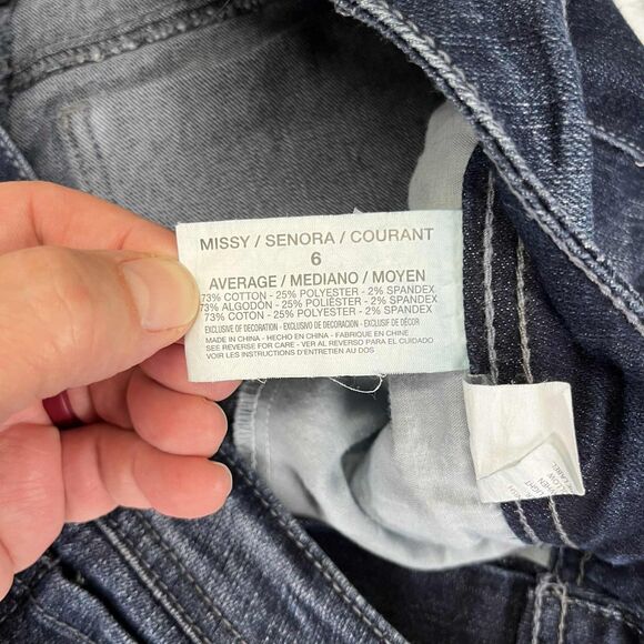 Nine West Jeans Womens 6 Capri Cropped Dark Wash Embellished Stretch Denim Boho - Picture 5 of 11